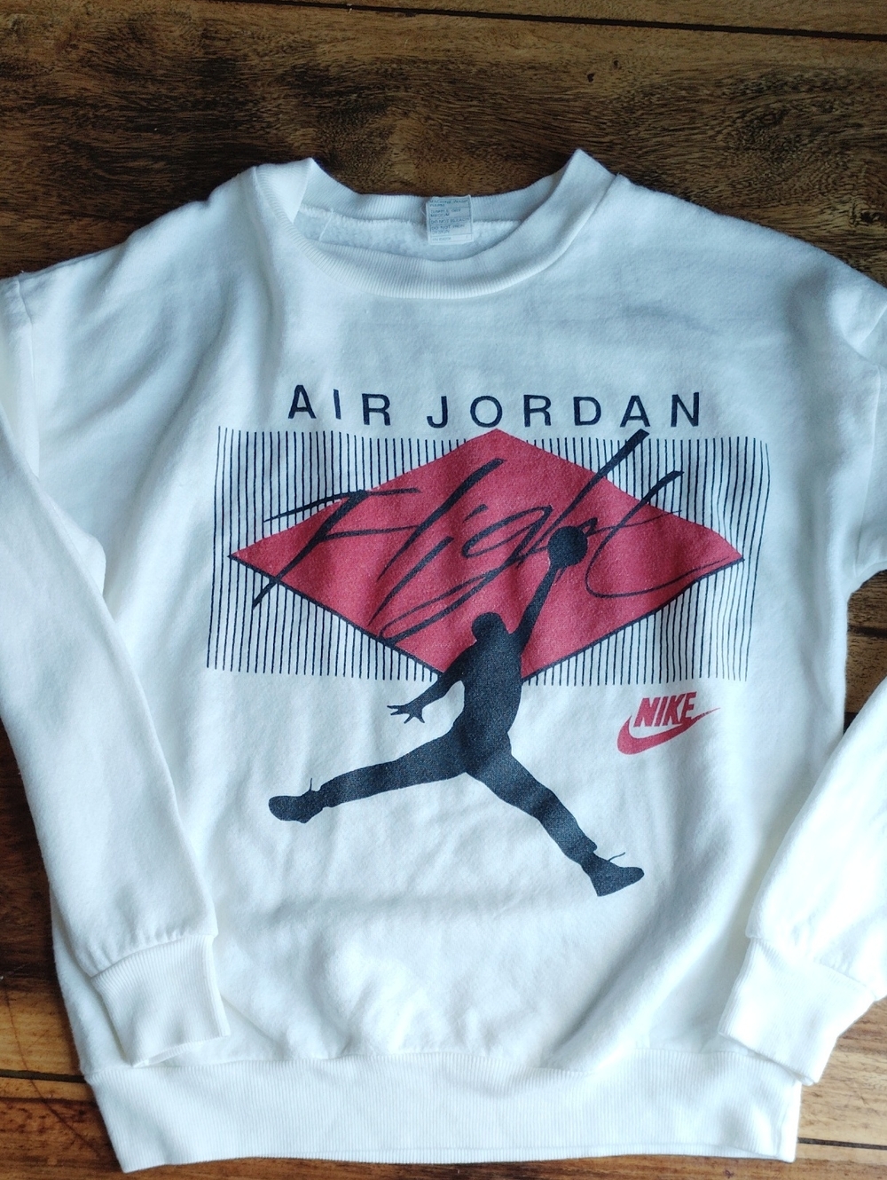 Vintage Nike Air Jordan Flight White Pullover Sweatshirt Kids L